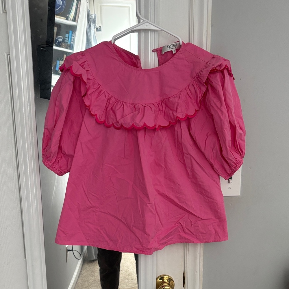 CROSBY by Mollie Burch Fuchsia Ruffle Blouse